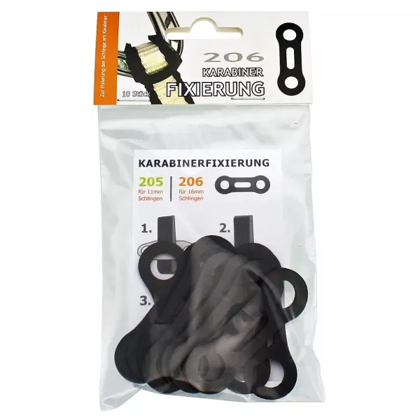 Carabiner fixation RUBBER-FIX type 206 set 10 pieces by Aliens