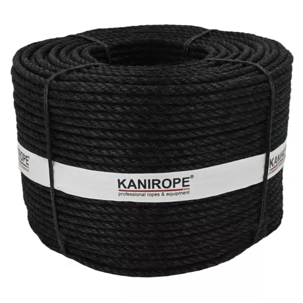 Sisal rope AGAVE BLACK ø6mm 220m coil 3-strand twisted by Kanirope®