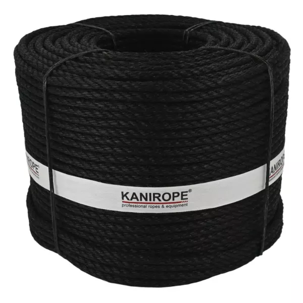 Sisal rope AGAVE BLACK ø10mm 220m coil 4-strand twisted by Kanirope®