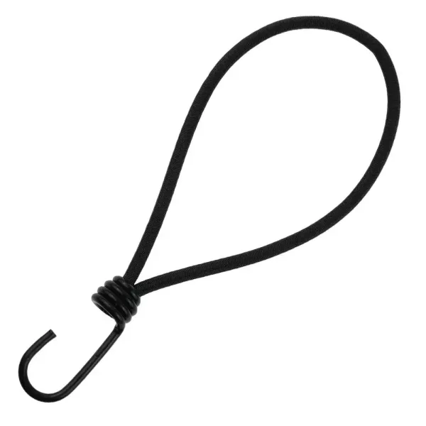 Bungee Cord "Spiral hook" PE 6mm 25cm black by Kanirope®