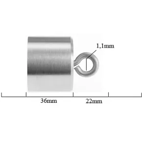 Rope End Cap with Ring "Stainless Steel" for ø28mm- ø30mm Barrier Ropes by Kanirope®