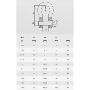 D Shackle “BOW Form“ Stainless Steel